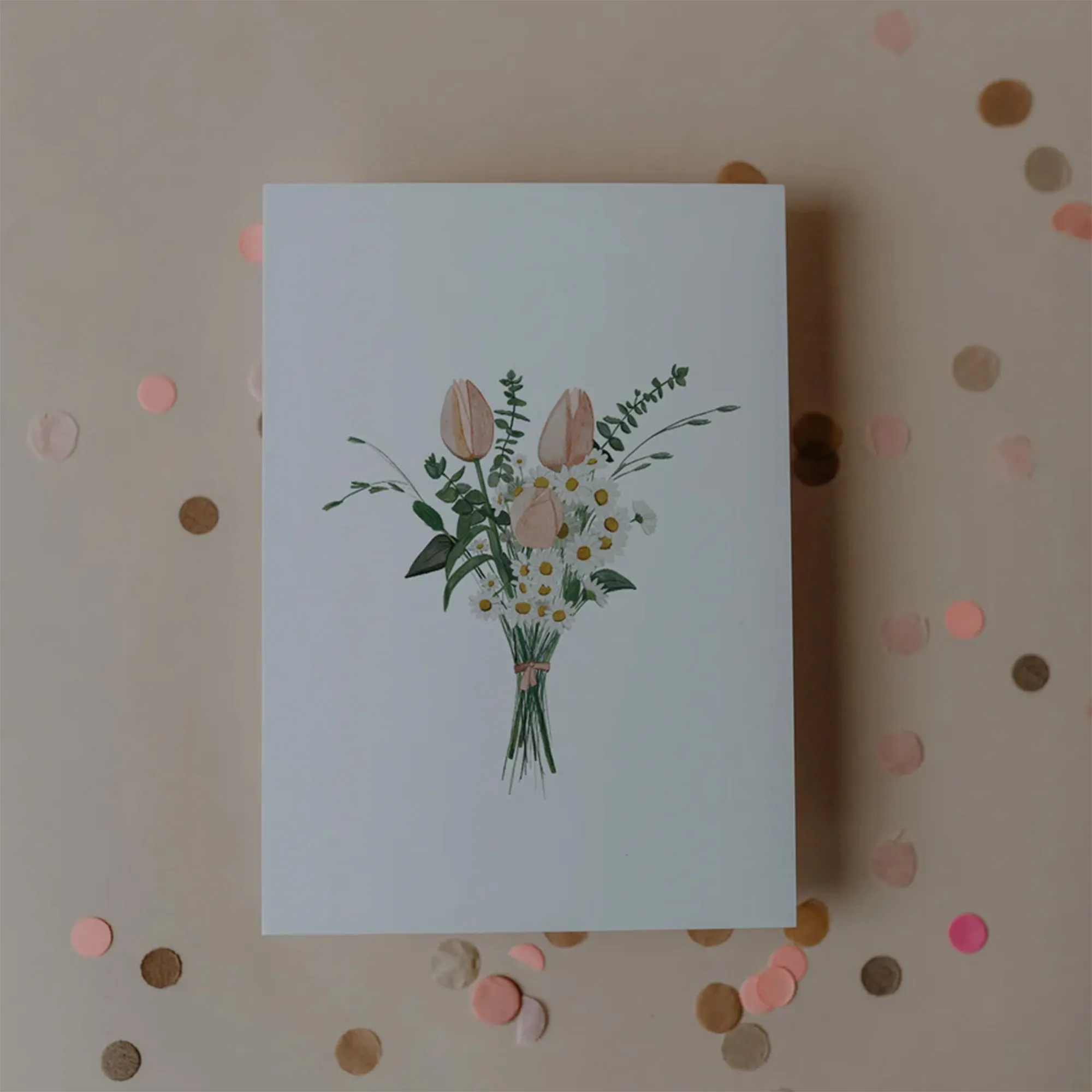 Eulenschnitt - Aquarellkarte "Blumenstrauß"
