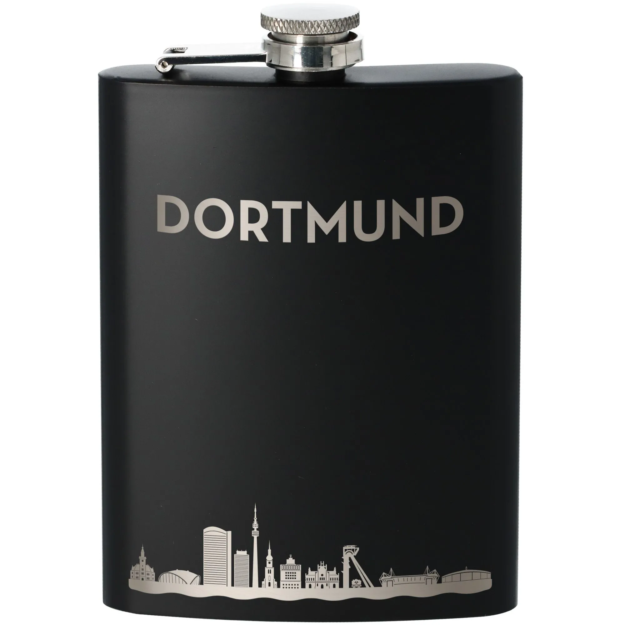 Flachmann Skyline Dortmund Schwarz 225ml