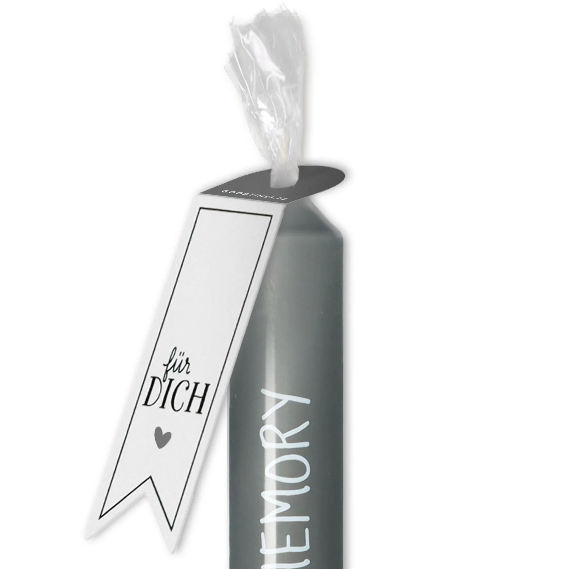 Stabkerze Hundepfote "In loving memory" Grau