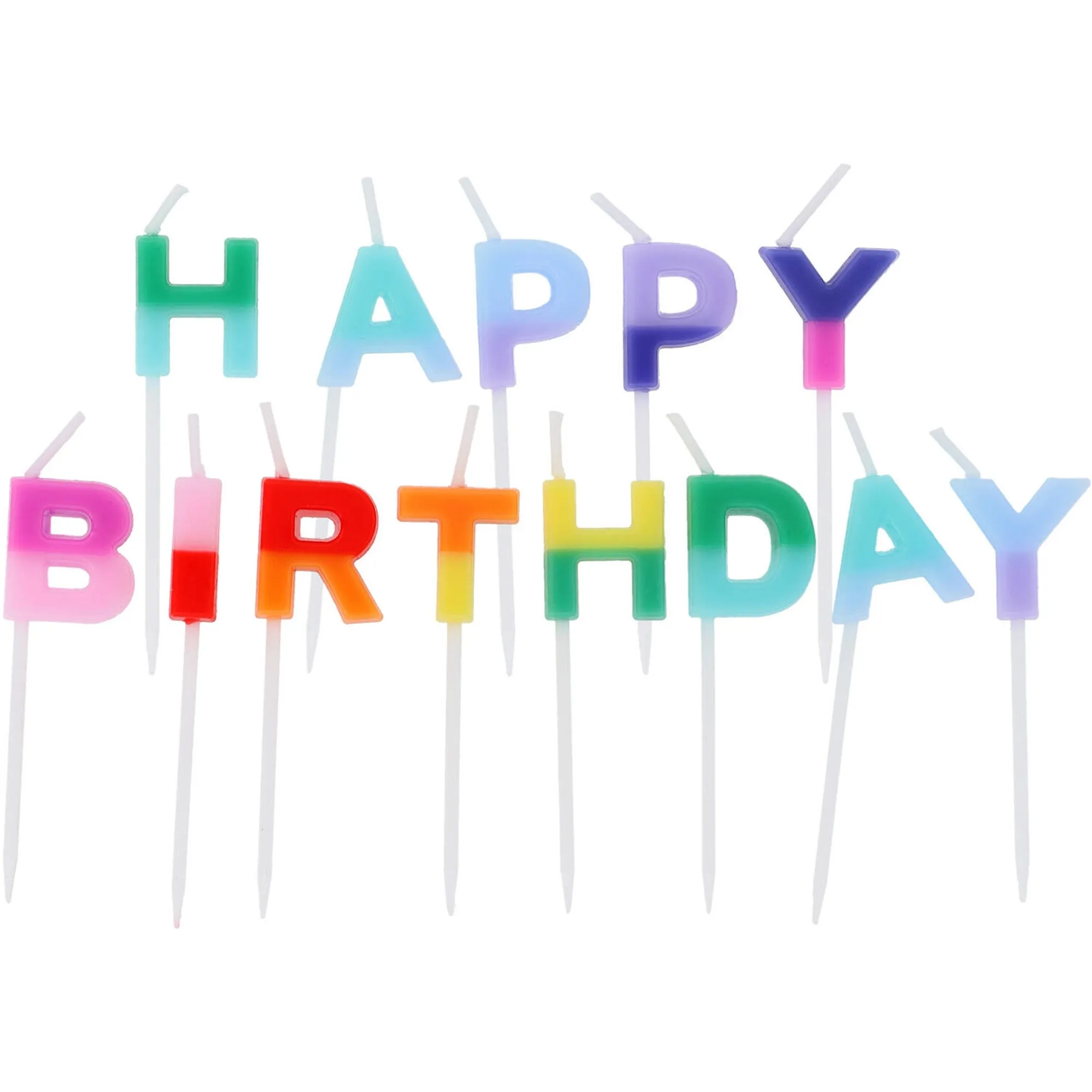 Kuchenkerzen "Happy Birthday" Stripetastic