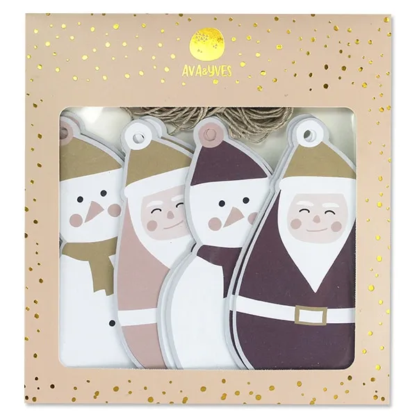 Geschenkanhänger Weihnachten Rosa/Aubergine