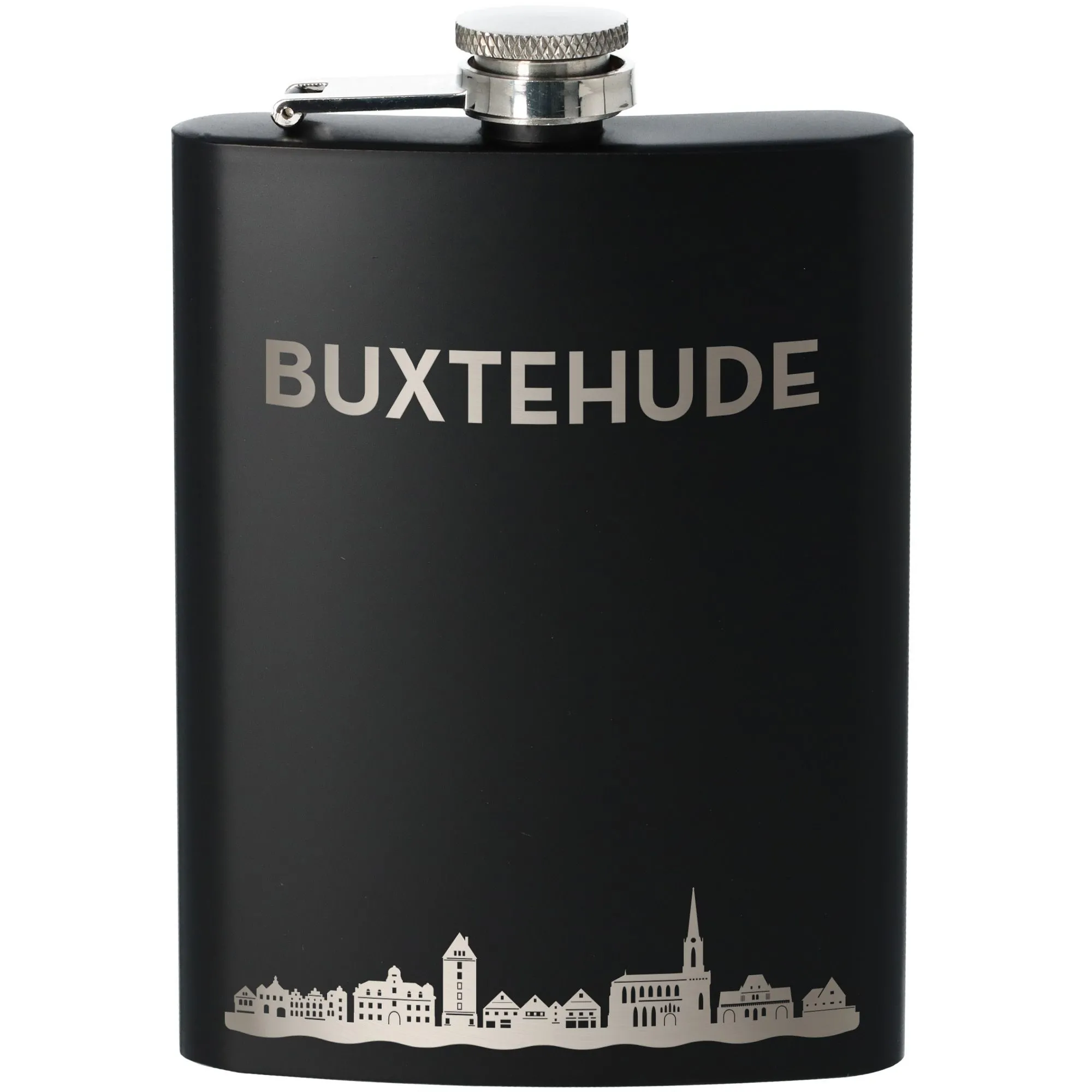 Flachmann Skyline Buxtehude Schwarz 225ml