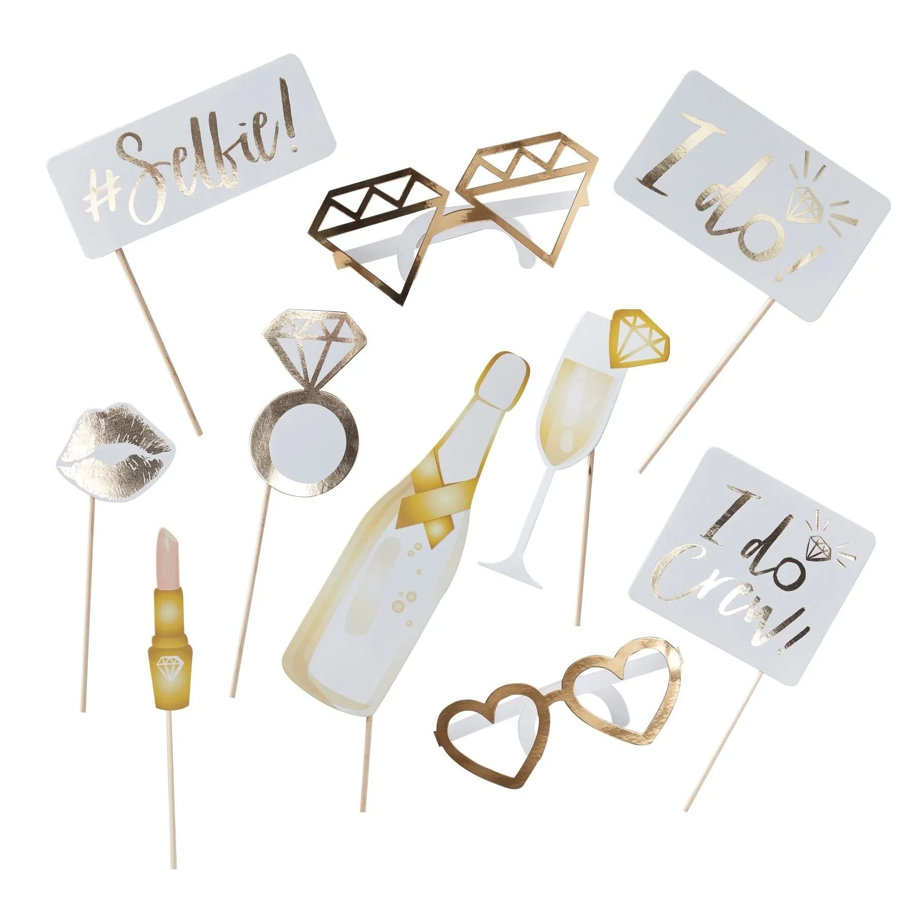 I Do Crew - Goldfolierte JGA Fotobox Accessoires