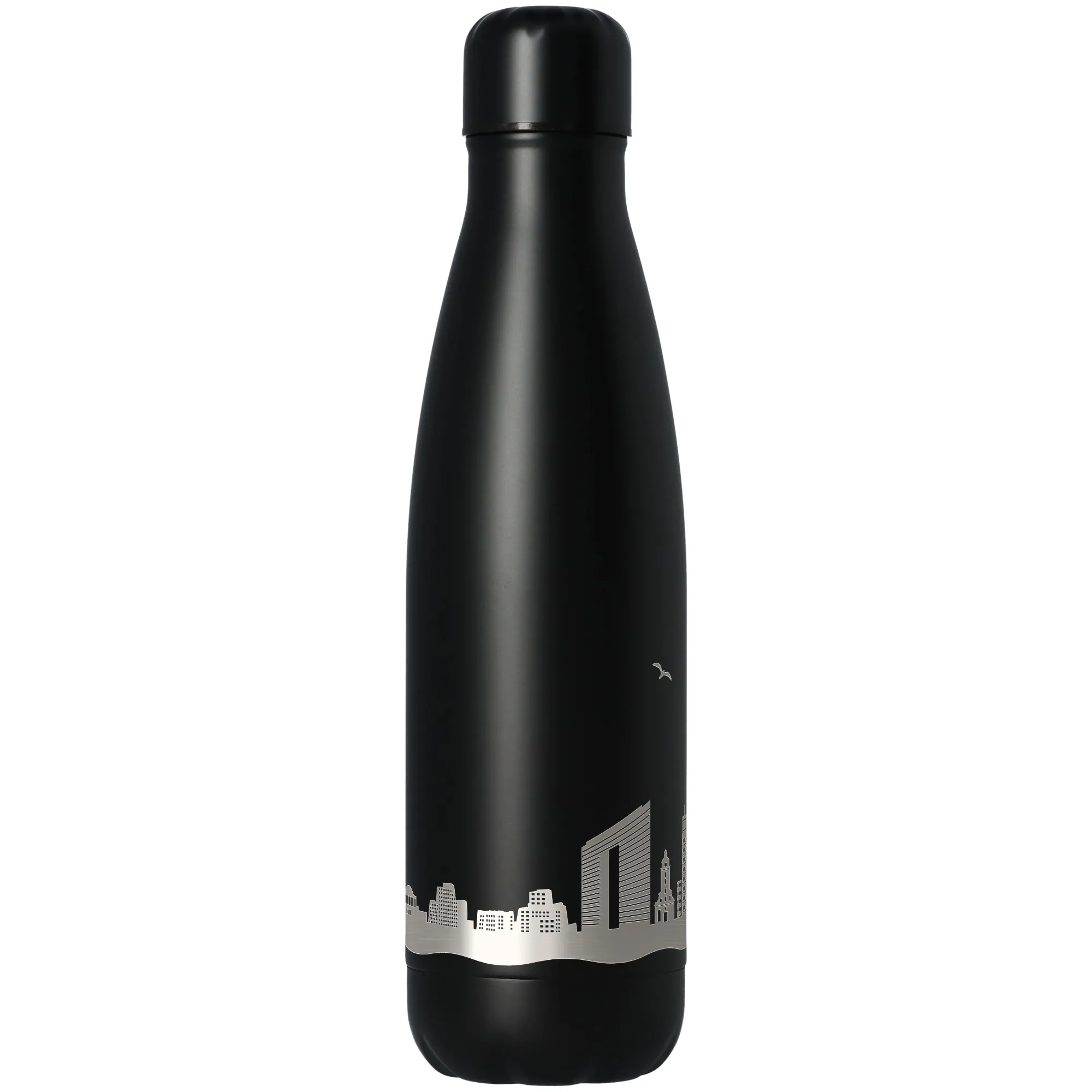 Trinkflasche Skyline Düsseldorf Schwarz 500ml