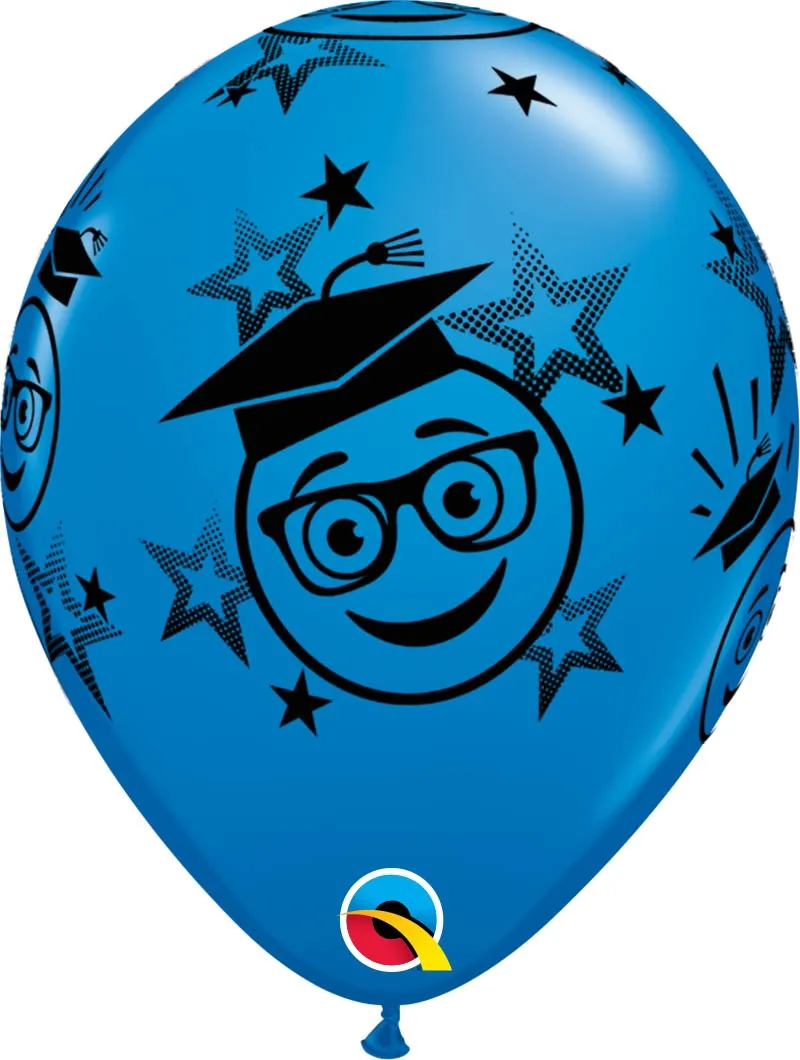 Qualatex Latexballon Bachelor Emojis verschiedene Farben Ø 30cm