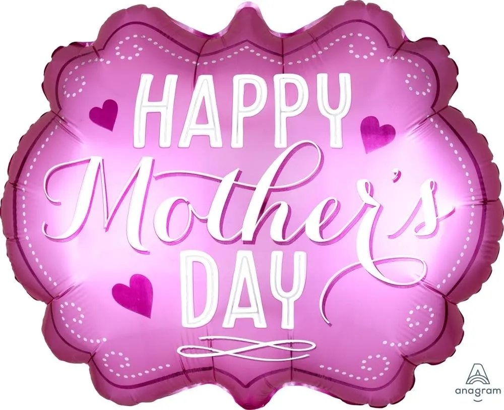Folienballon Supershape "Happy Mother's Day" Rosa 63cm