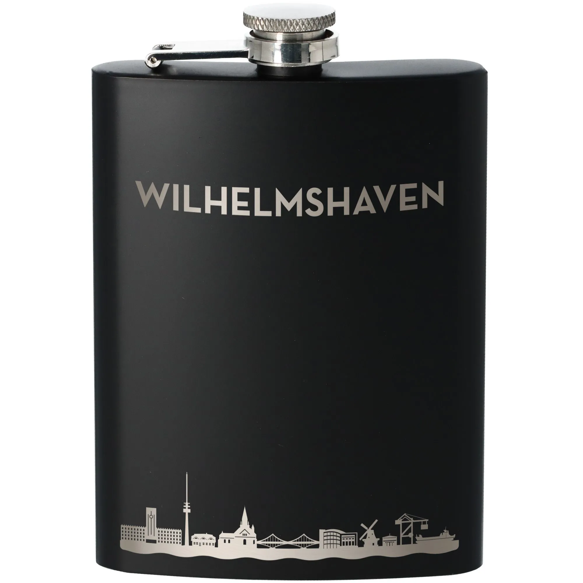 Flachmann Skyline Wilhelmshaven Schwarz 225ml