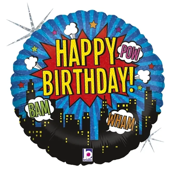 Folienballon "Happy Birthday" Super Hero 45cm