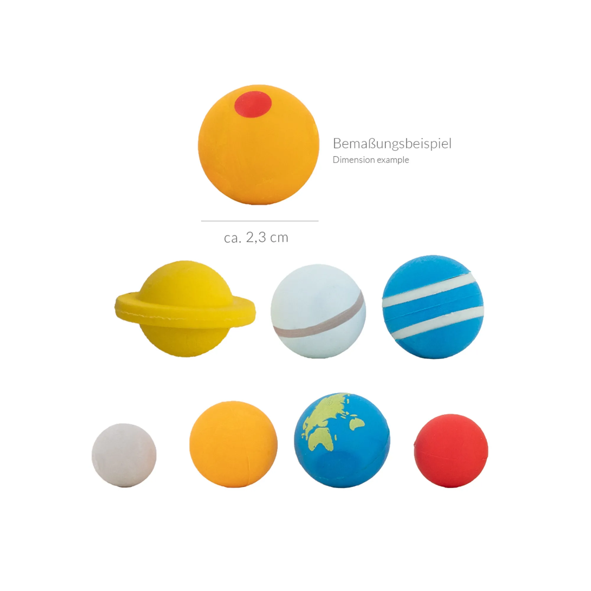 8 Radierer "Sonnensystem"