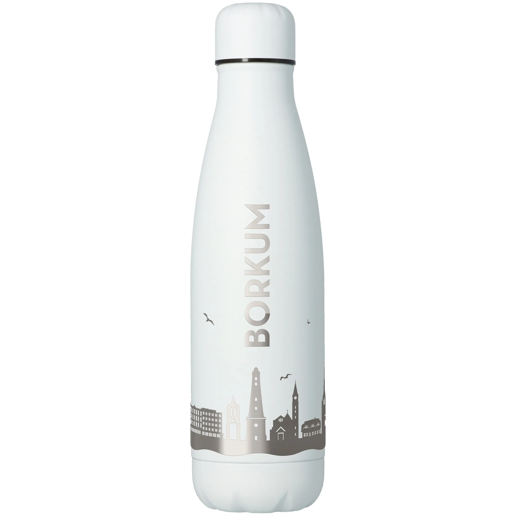 Trinkflasche Skyline Borkum Weiß 500ml