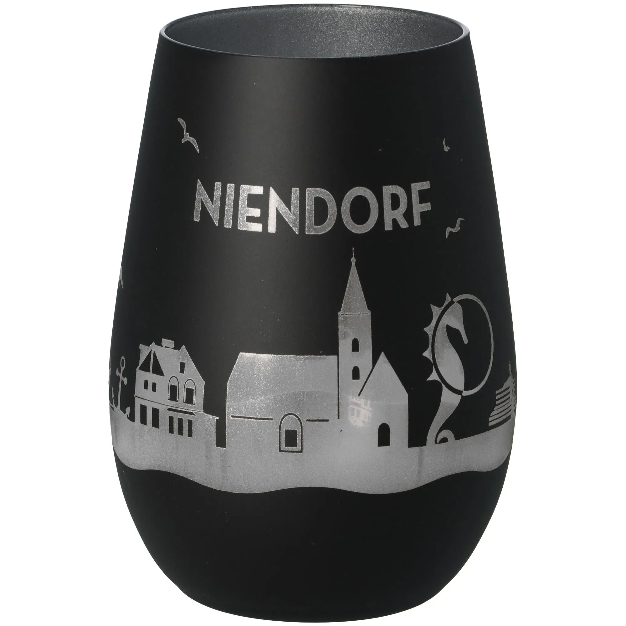 Windlicht Skyline Niendorf Schwarz/Silber