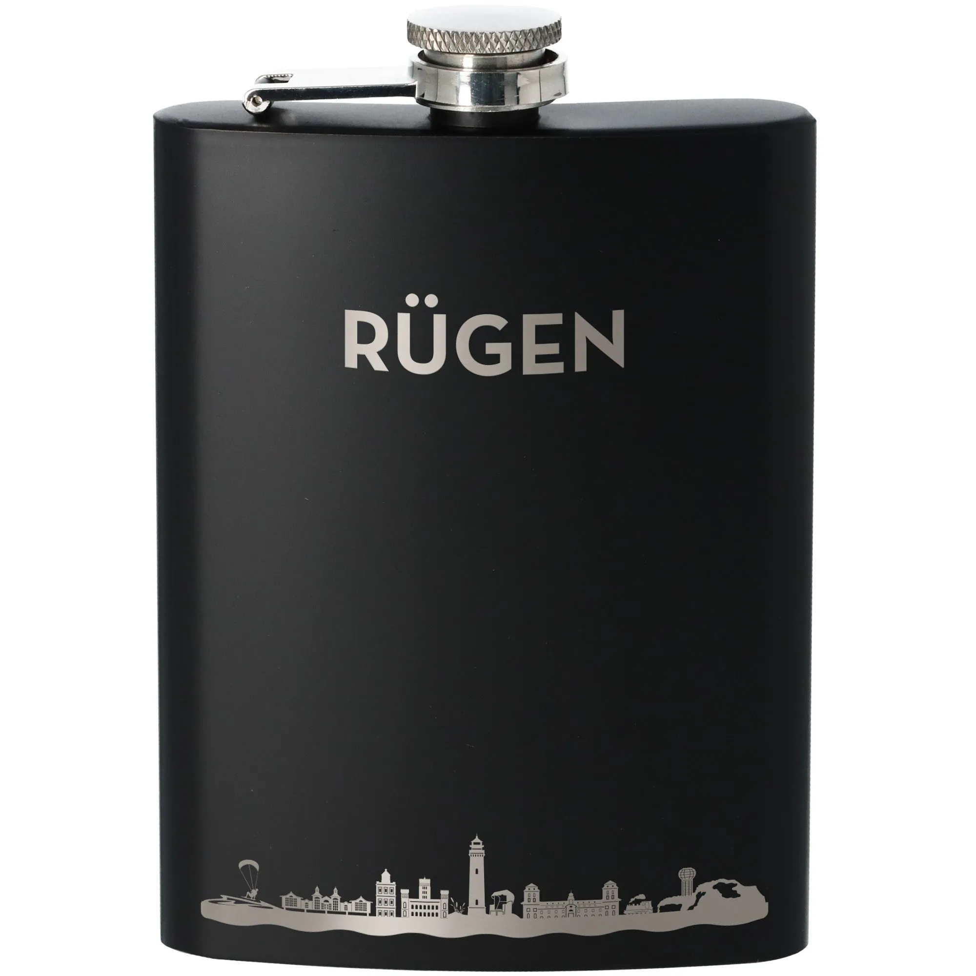 Flachmann Skyline Rügen Schwarz 225ml