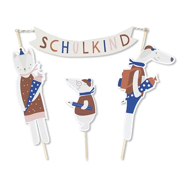 Einschulung - Tortendeko "Hund, Katze & Maulwurf"