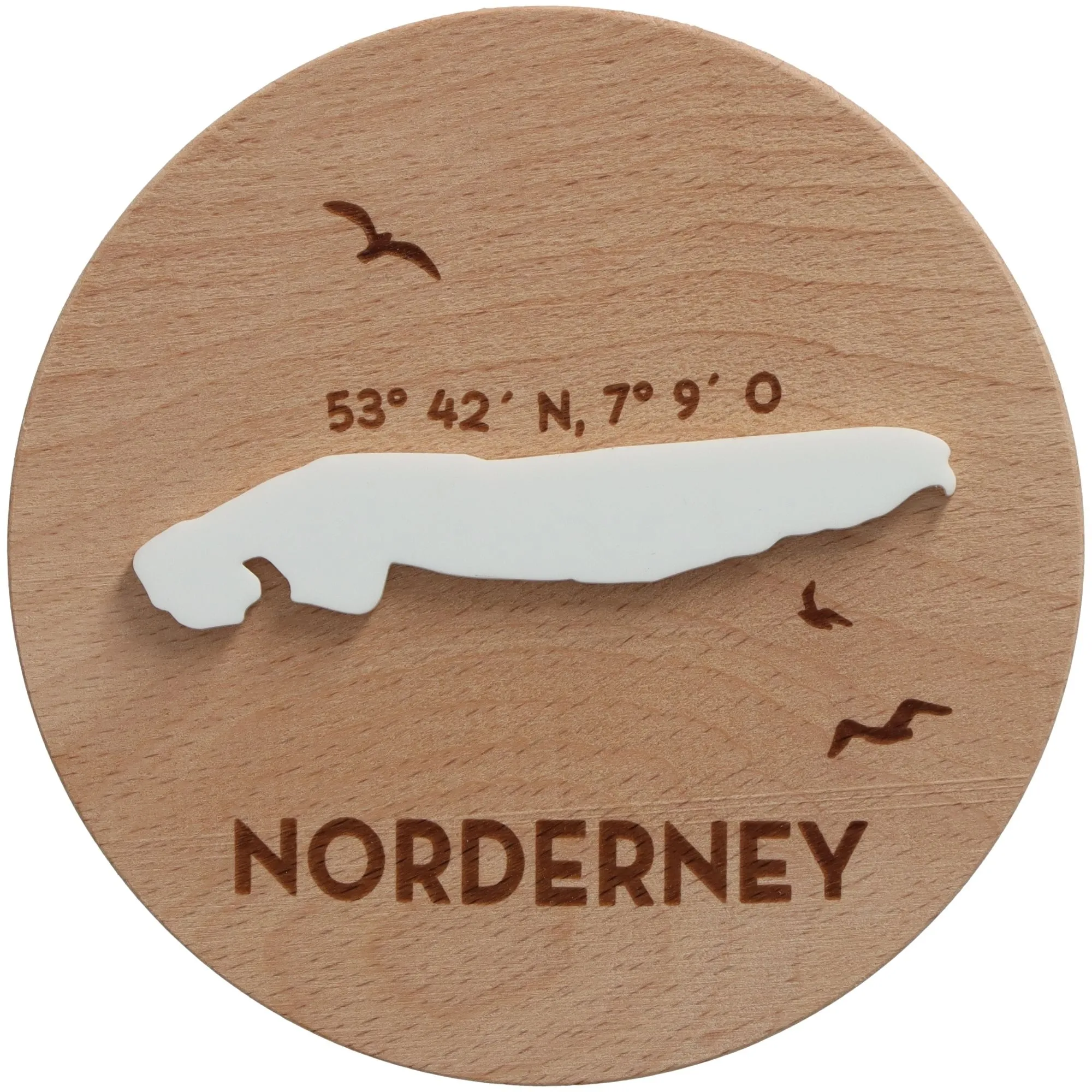 Geschenkglas Skyline "Norderney Silhouette" Weiß 530 ml