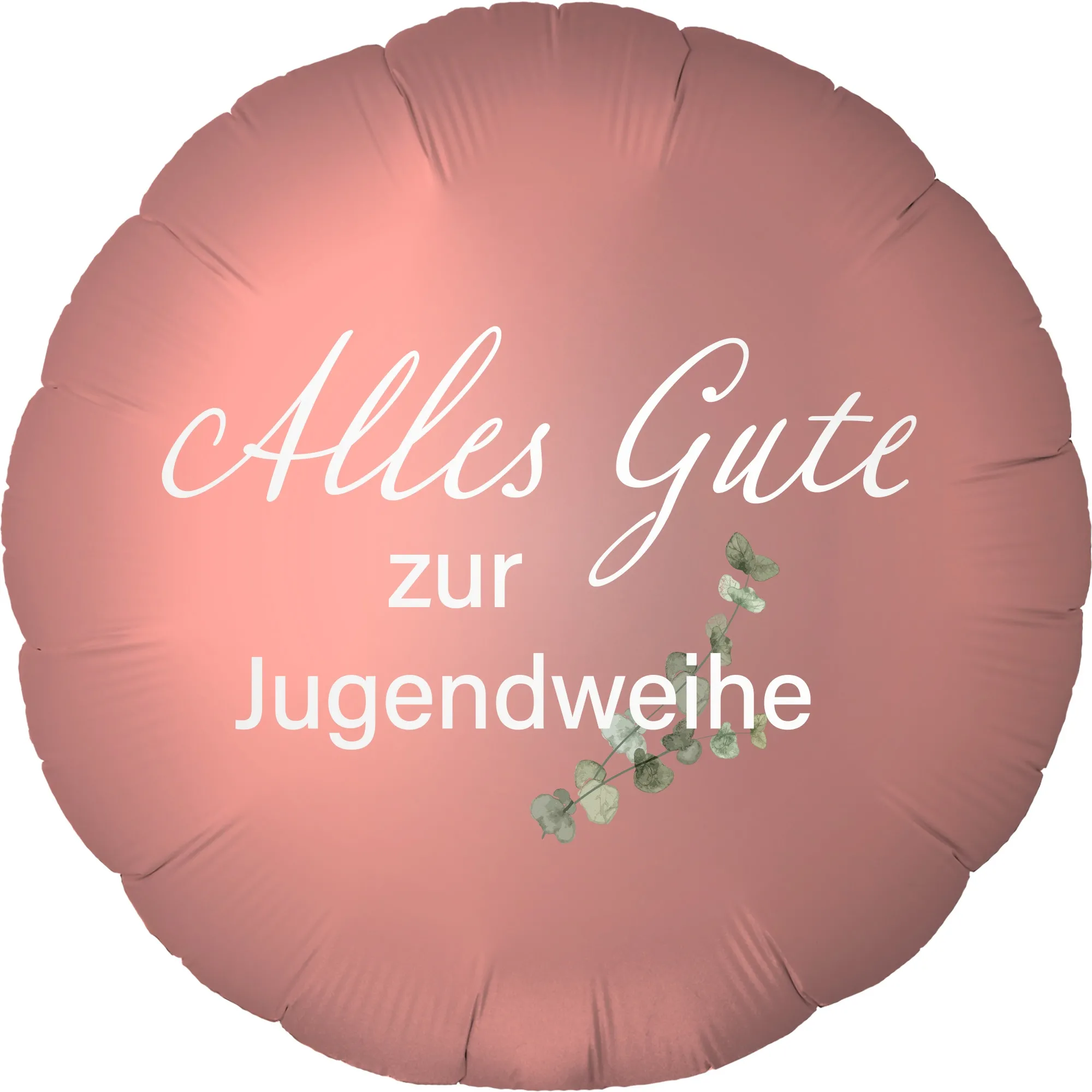 Folienballon Rund Satin Roségold mit "Alles Gute zur Jugendweihe" 45cm