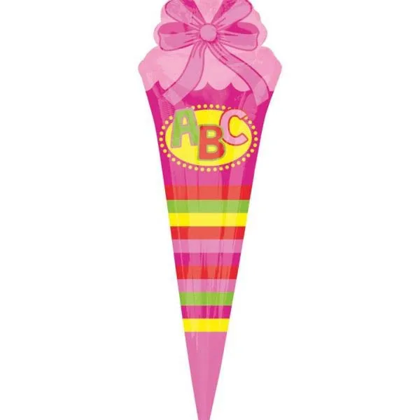 Folienballon ABC Schultüte Pink 25x76cm