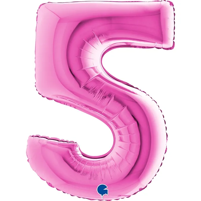 Folienballon Zahl 5 Pink 100cm