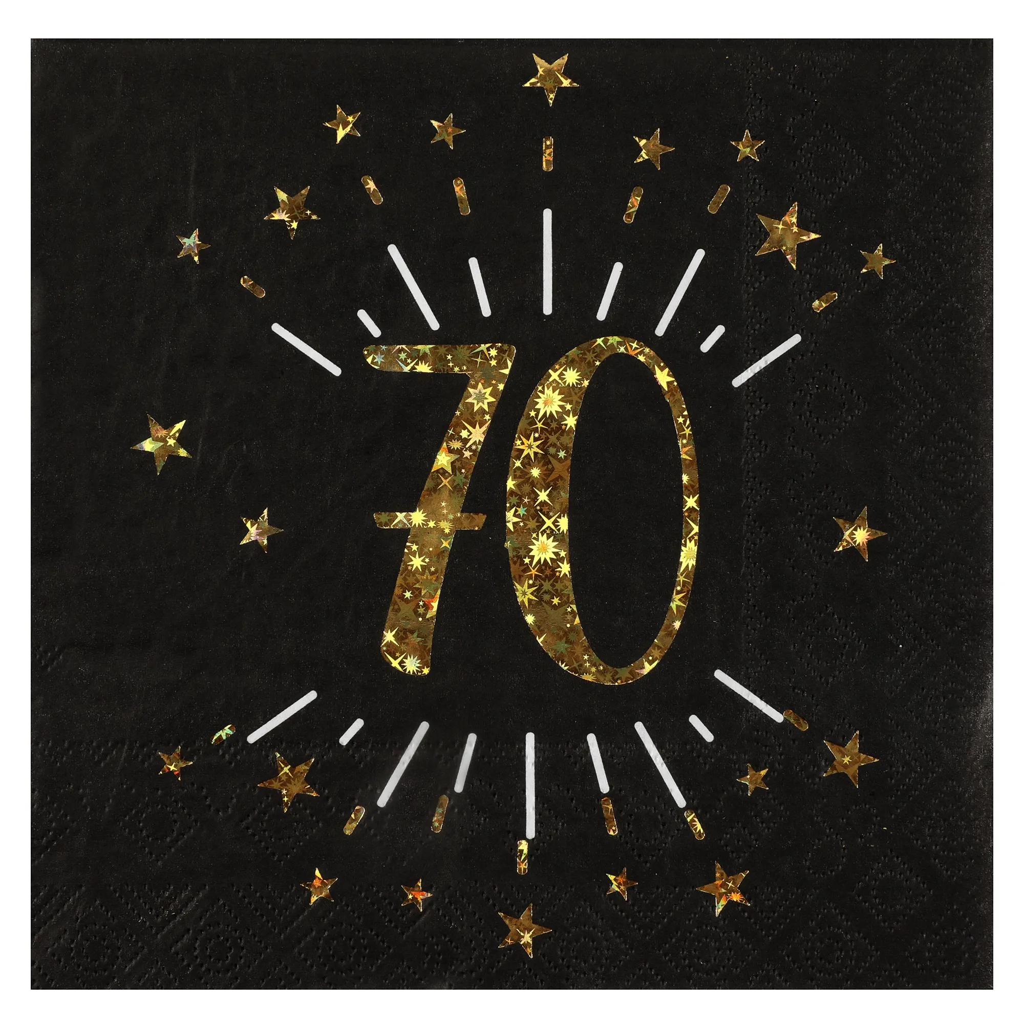 10 Servietten "70. Geburtstag" Schwarz/Gold