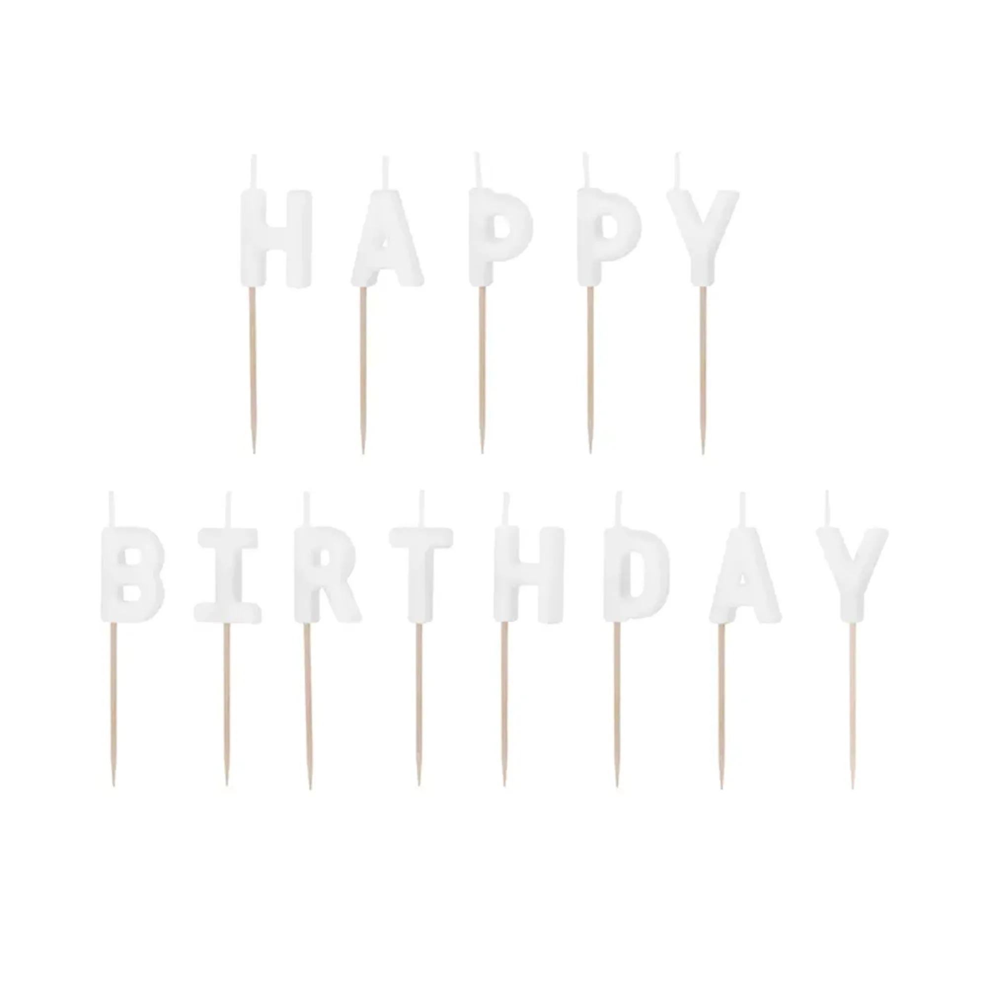 Geburstagskerzen "Happy Birthday" - Weiß