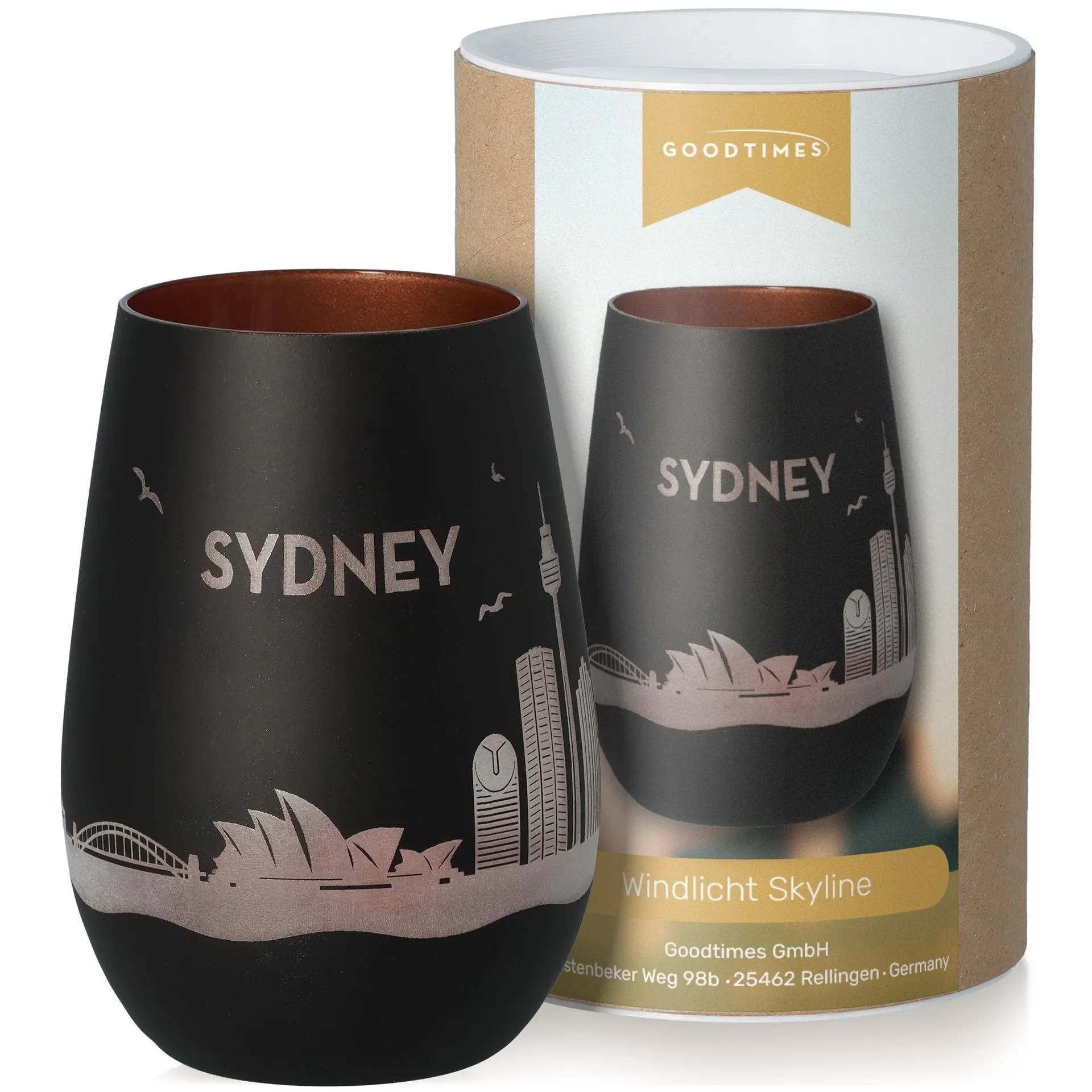 Windlicht Skyline Sydney Schwarz/Bronze