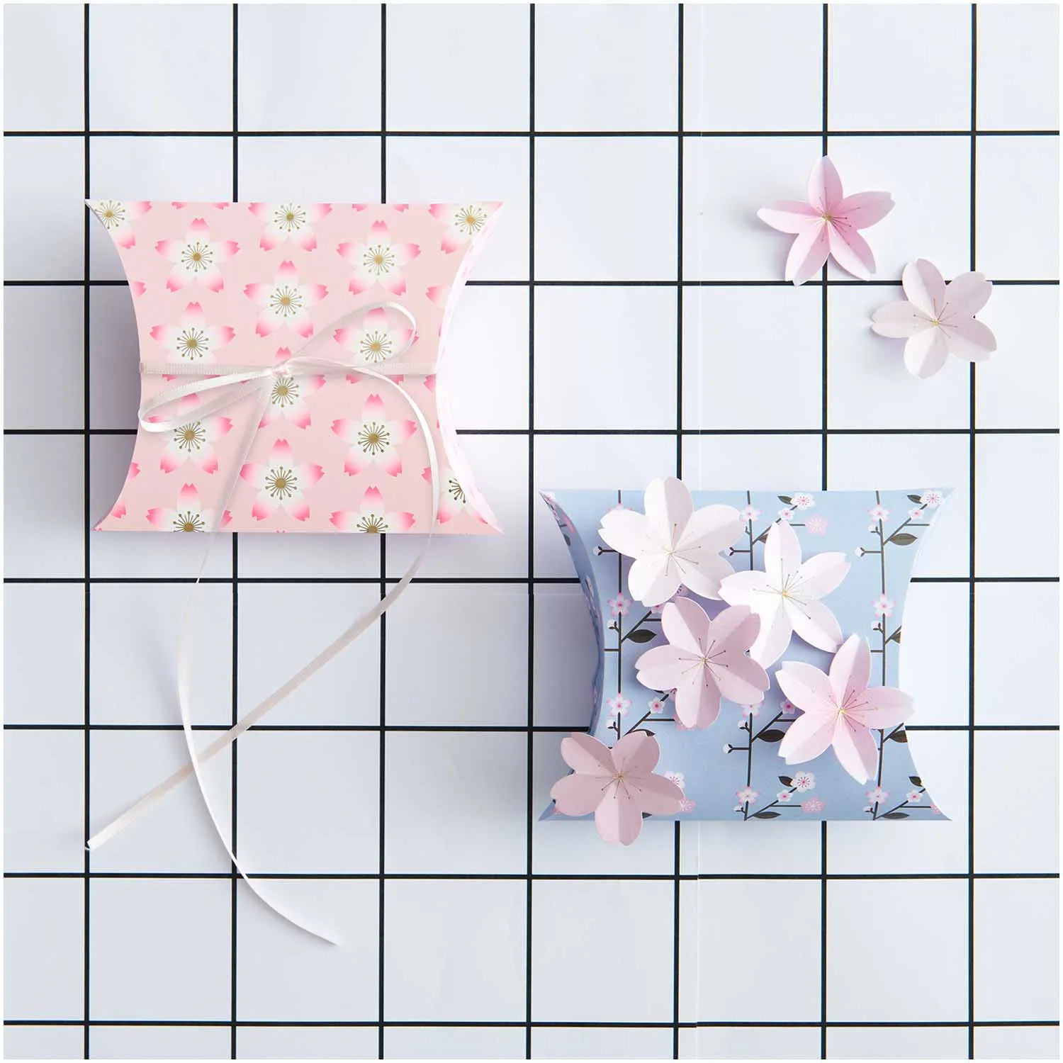 4 Geschenkschachteln "Kirschblüten"