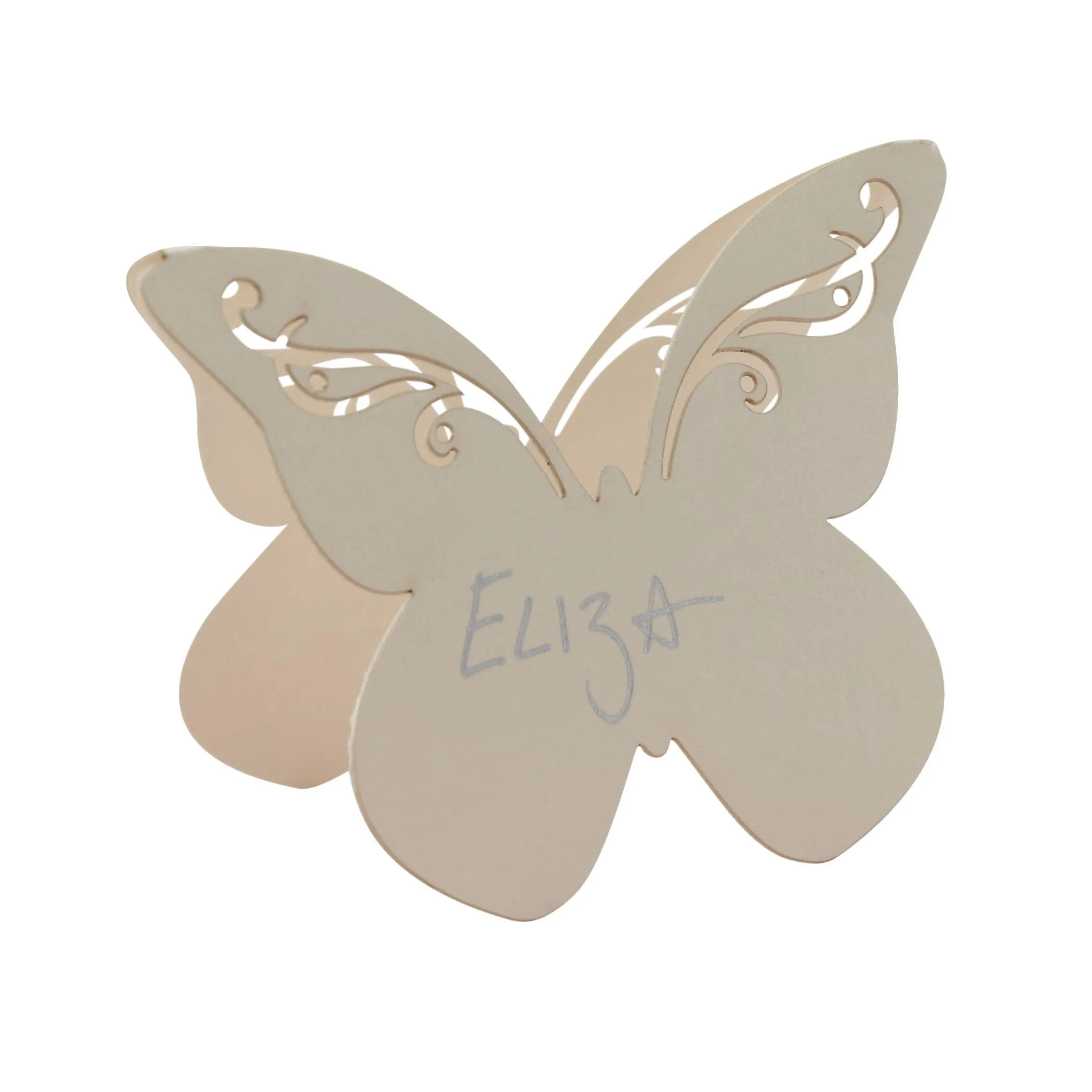 Flutter-by - 10 Schmetterling-Platzkarten Ivory