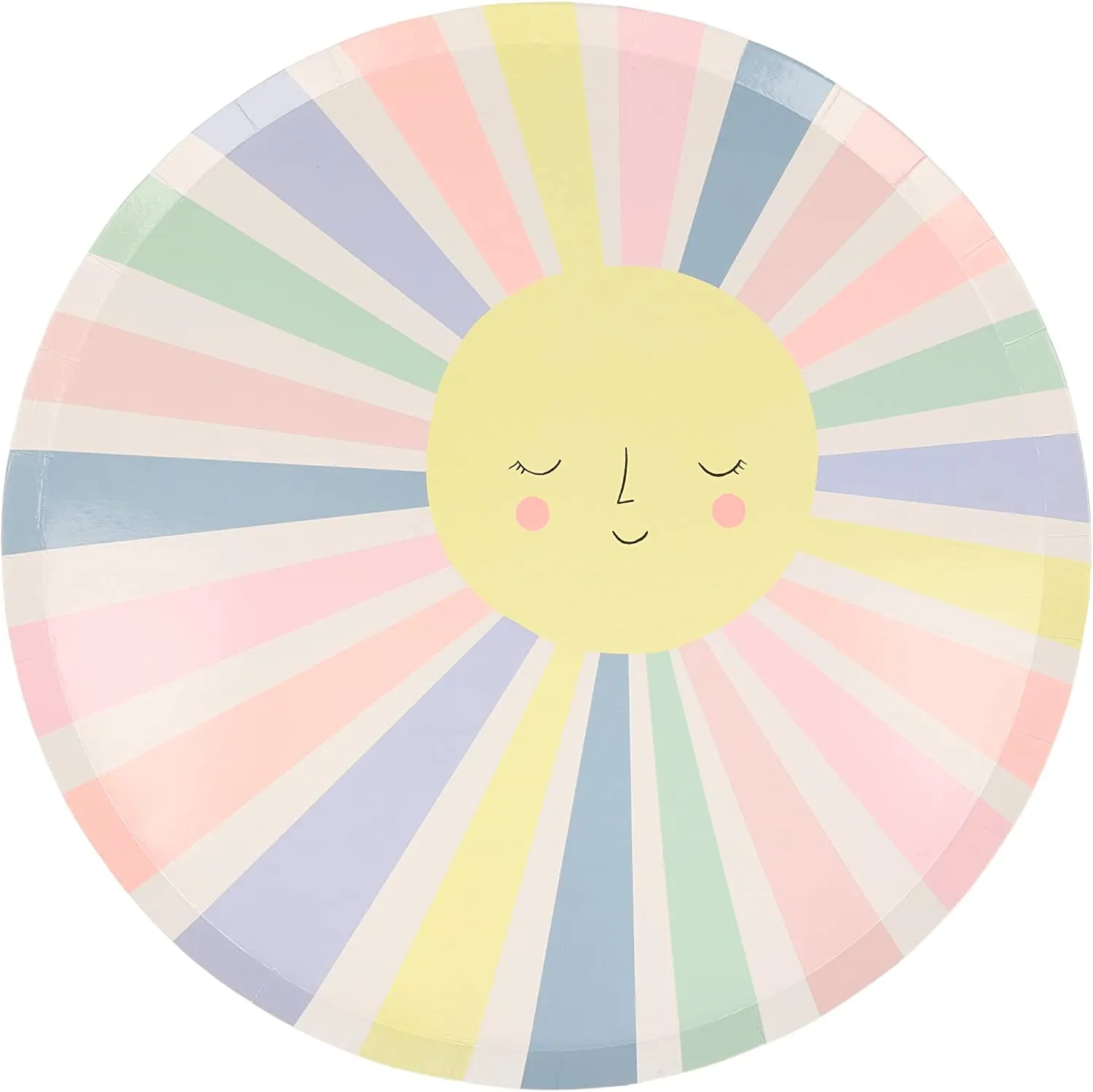 Meri Meri - 12 Pappteller "Sonne mit Regenbogenstrahlen"