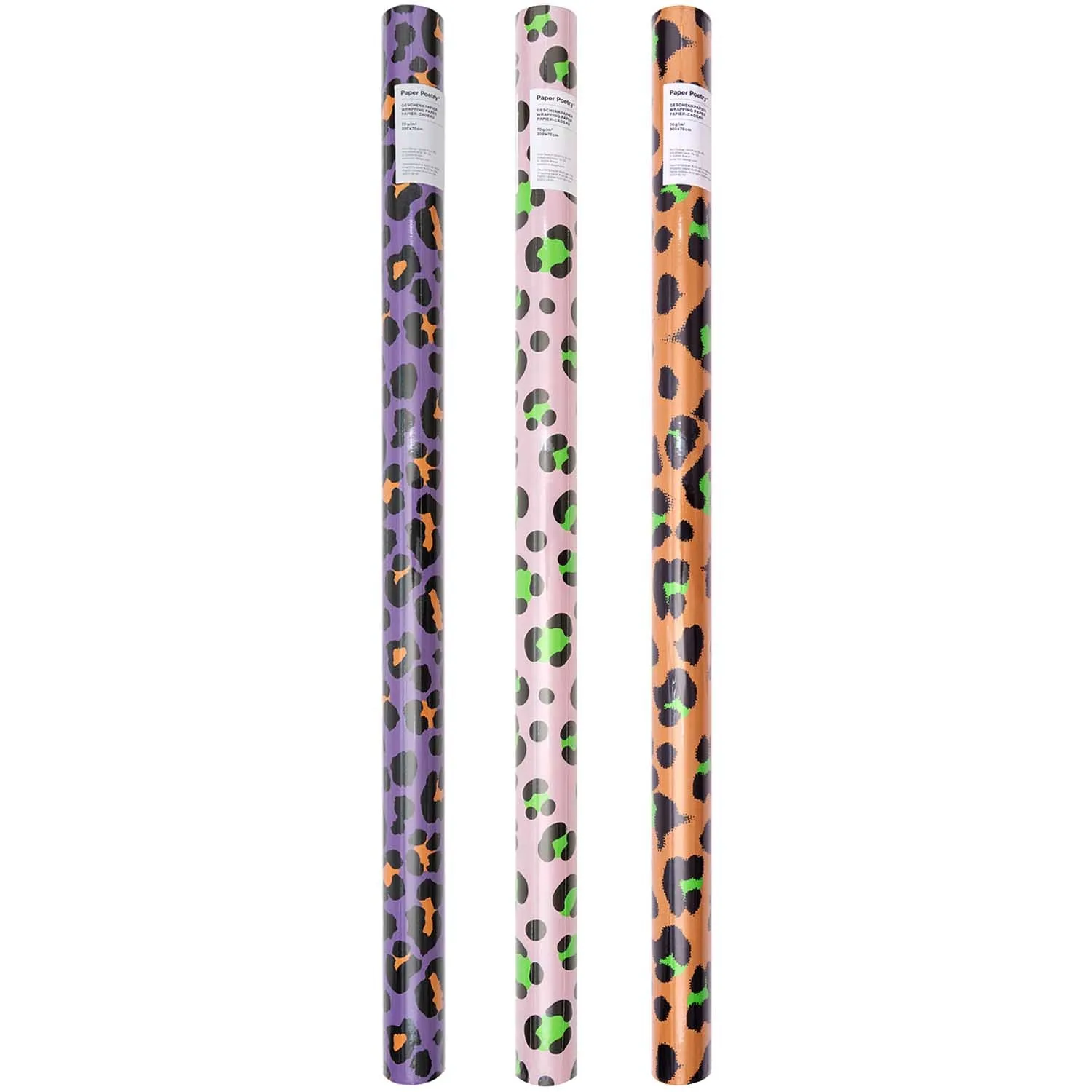 Geschenkpapier auf Rolle, "Acid Leo"- Lila 3m