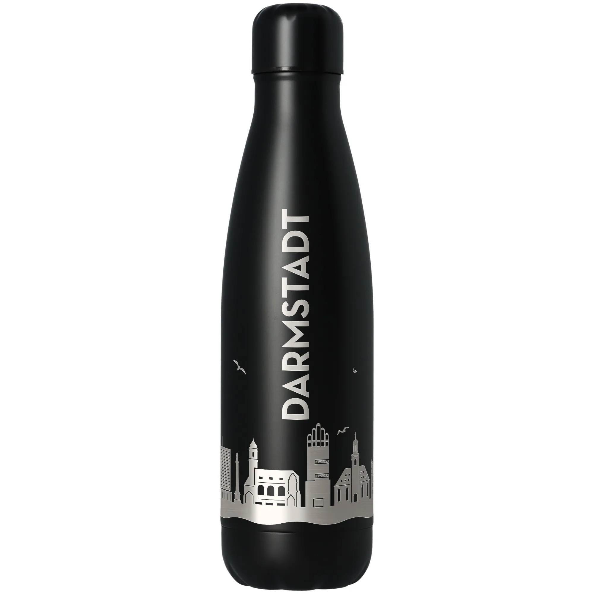 Trinkflasche Skyline Darmstadt Schwarz 500ml