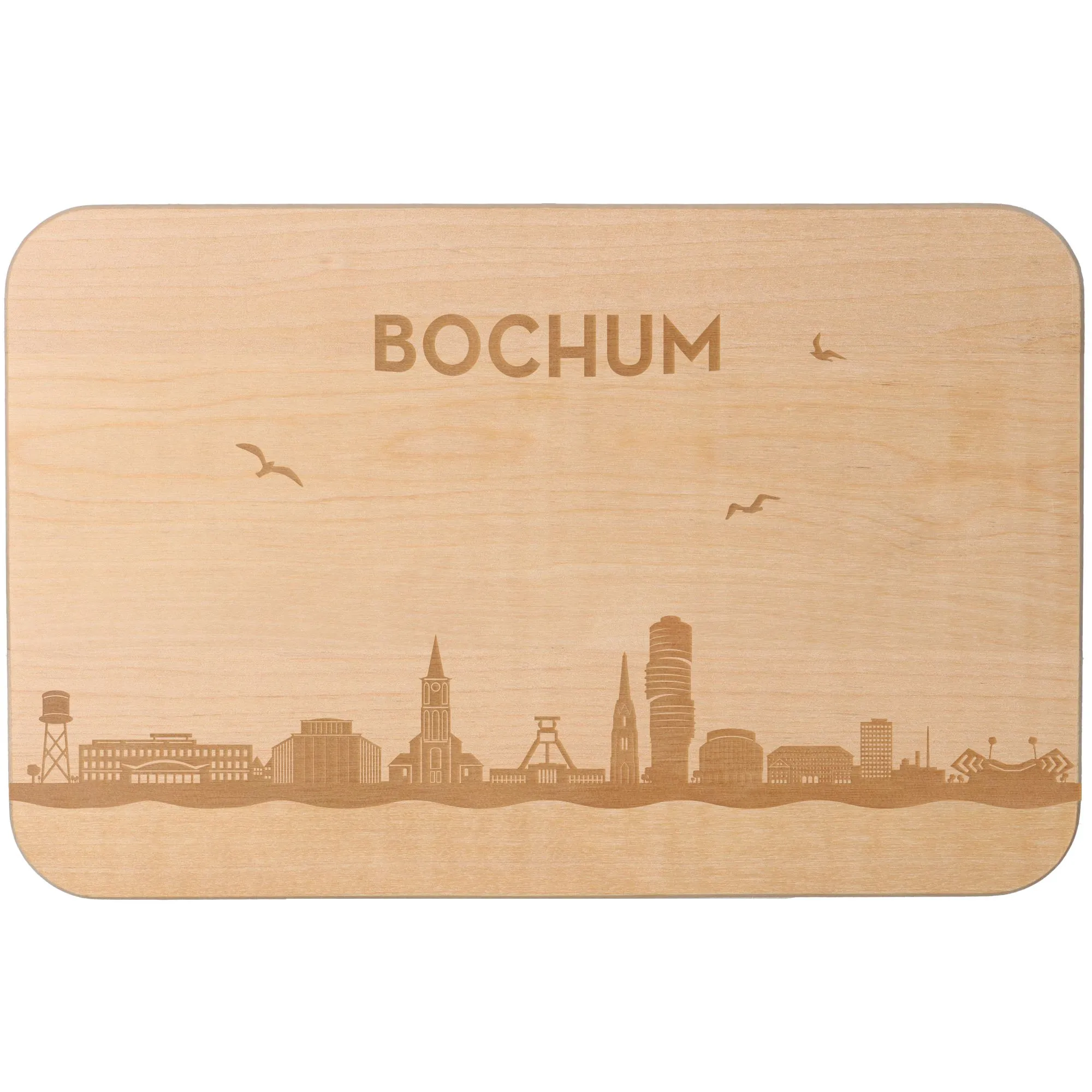 Frühstücksbrett Skyline Bochum 23cm x 15cm x 1cm