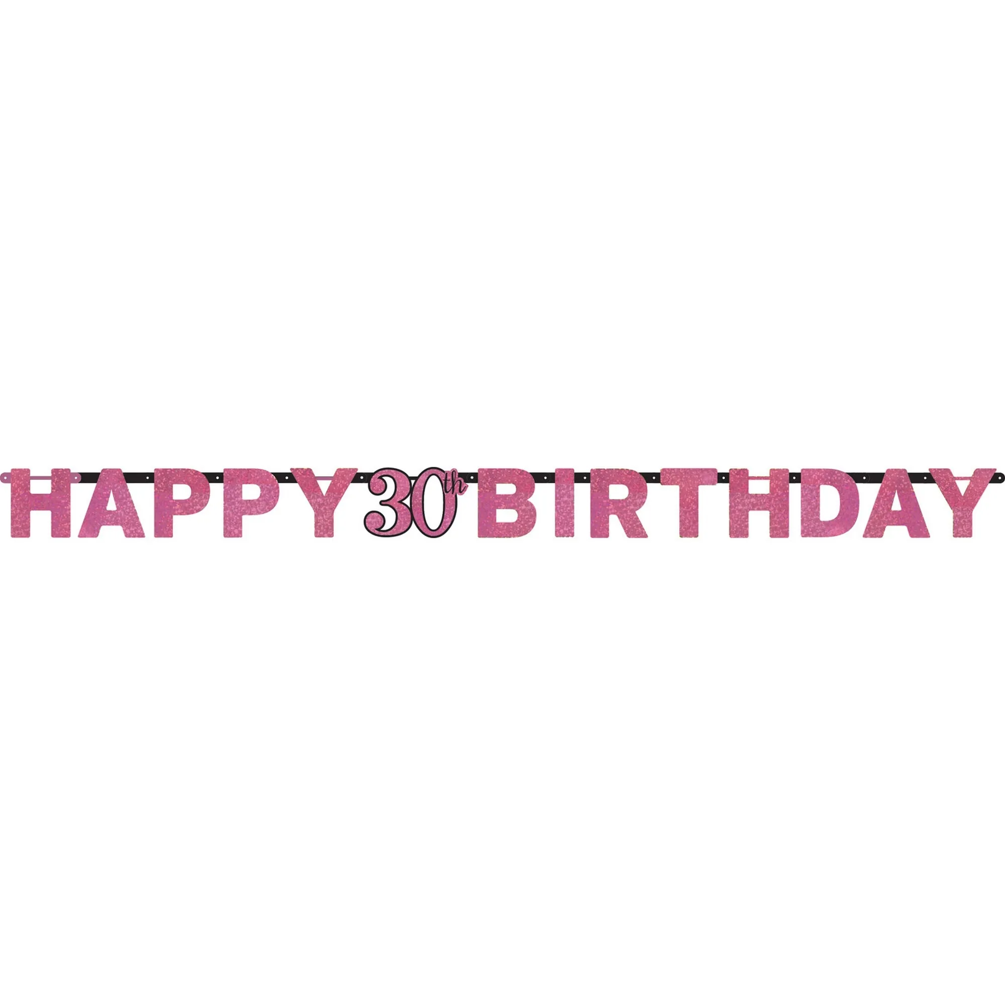 Girlande "Happy Birthday 30 Holo" Pink