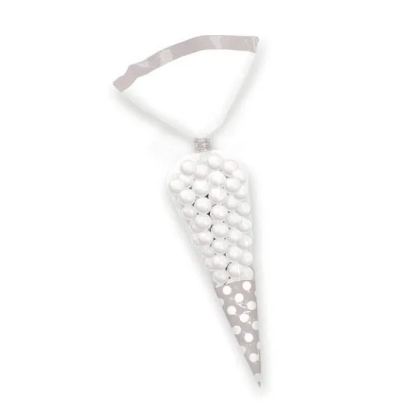 Silber -10 Polka Dots Süßigkeiten Spitztüten