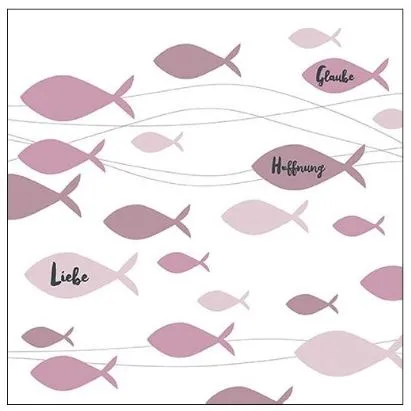 20 Servietten "Fische" Bordeaux