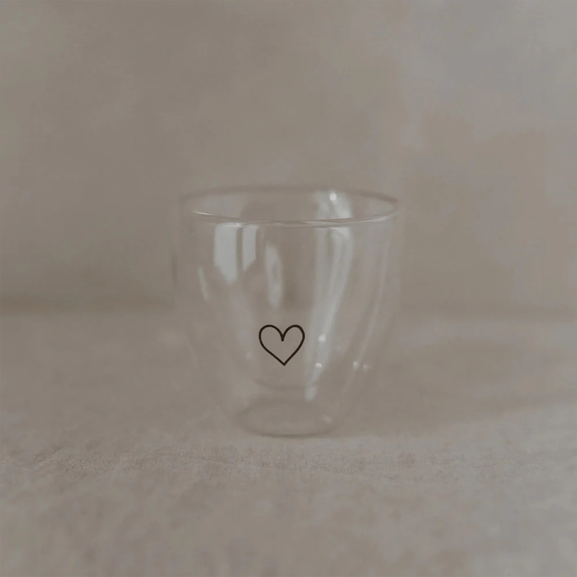 Eulenschnitt - Doppelwandiges Herzglas "Herz" 100ml