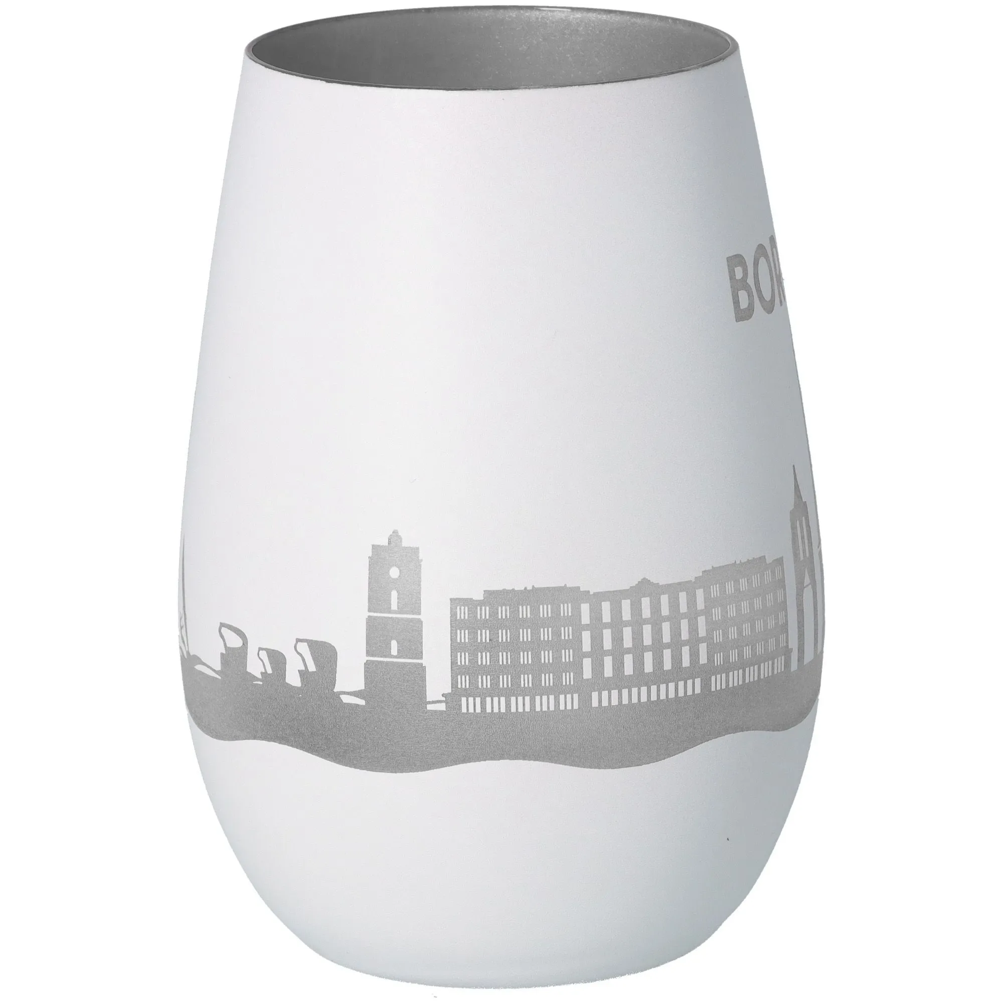 Windlicht Skyline Borkum Weiß/Silber