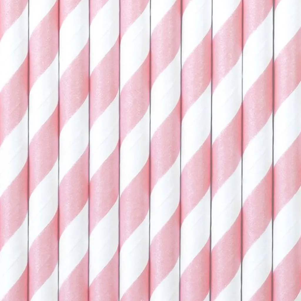10 Papierstrohhalme, Rosa