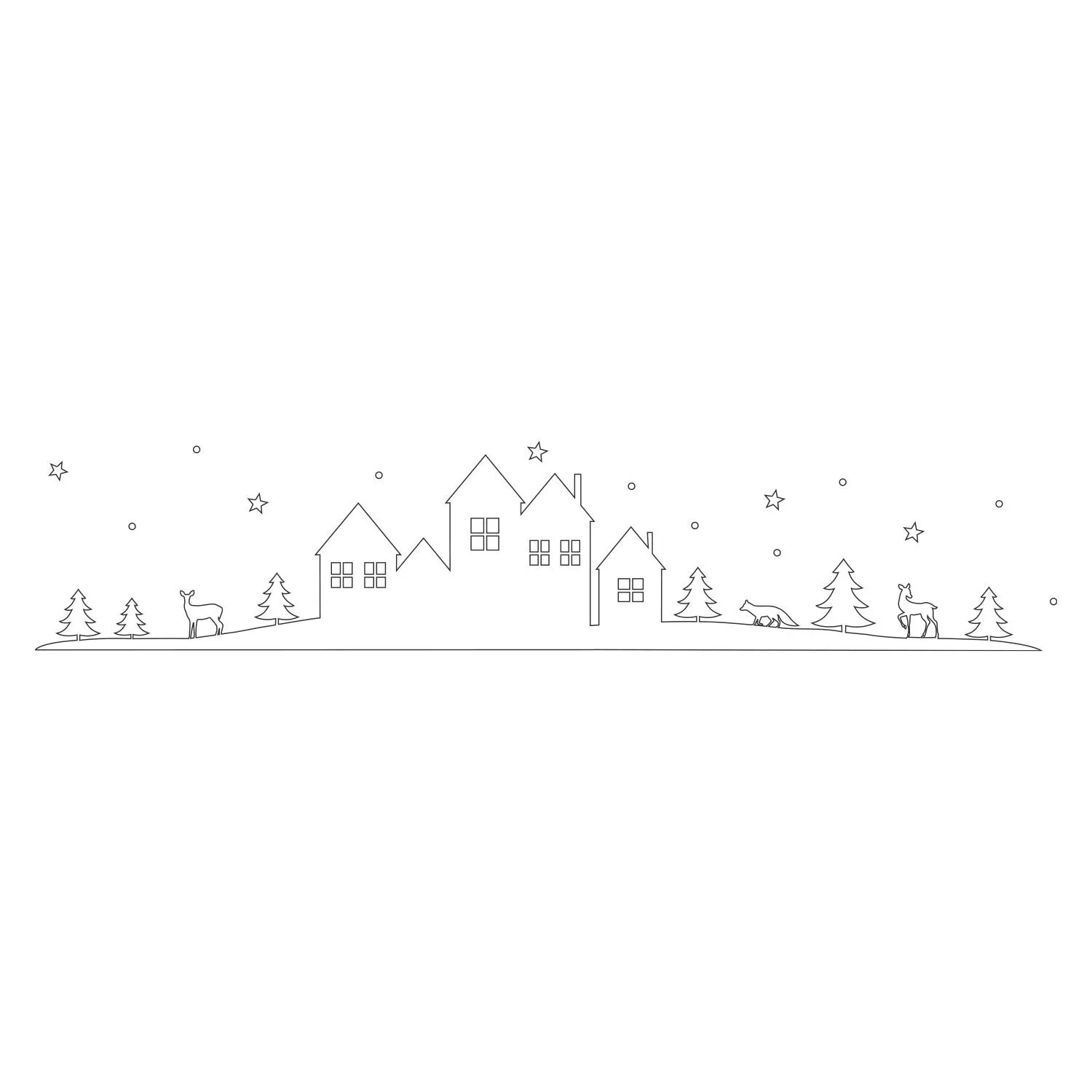 Eulenschnitt - Fenstersticker Schneelandschaft