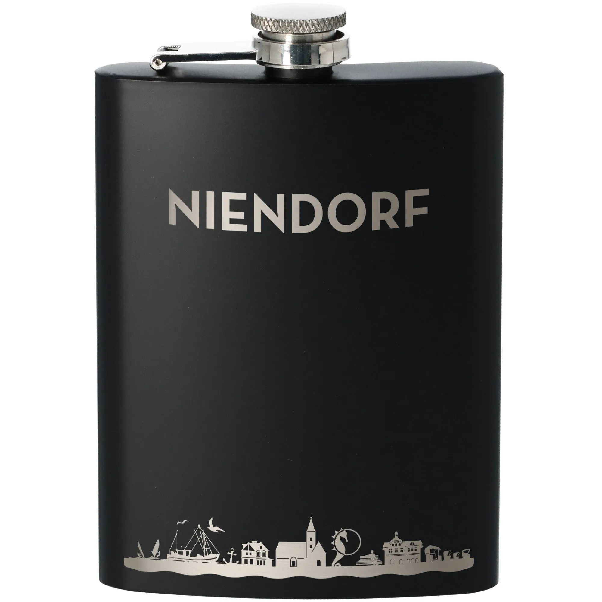Flachmann Skyline Niendorf Schwarz 225ml
