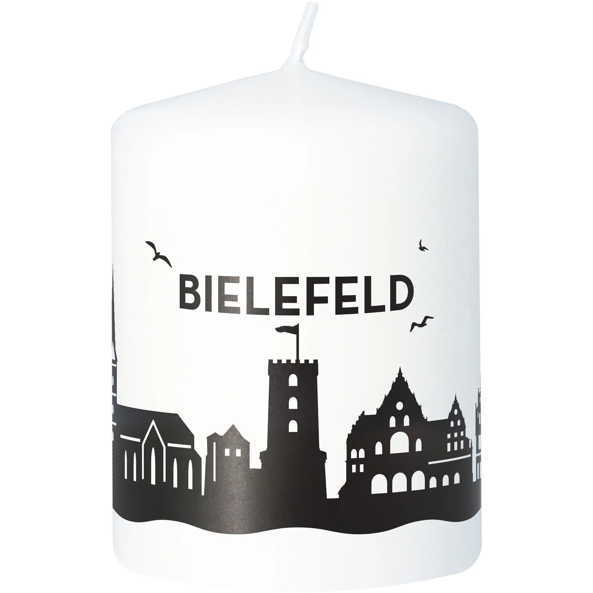 Kunstkerze, Szenen-Kerze, Stadt Silhouette, Duftkerze, Weiße Kerze