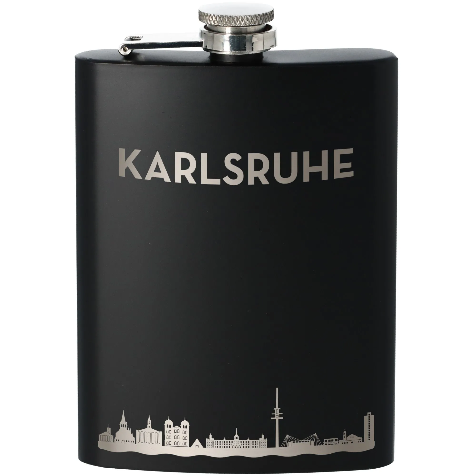 Flachmann Skyline Karlsruhe Schwarz 225ml