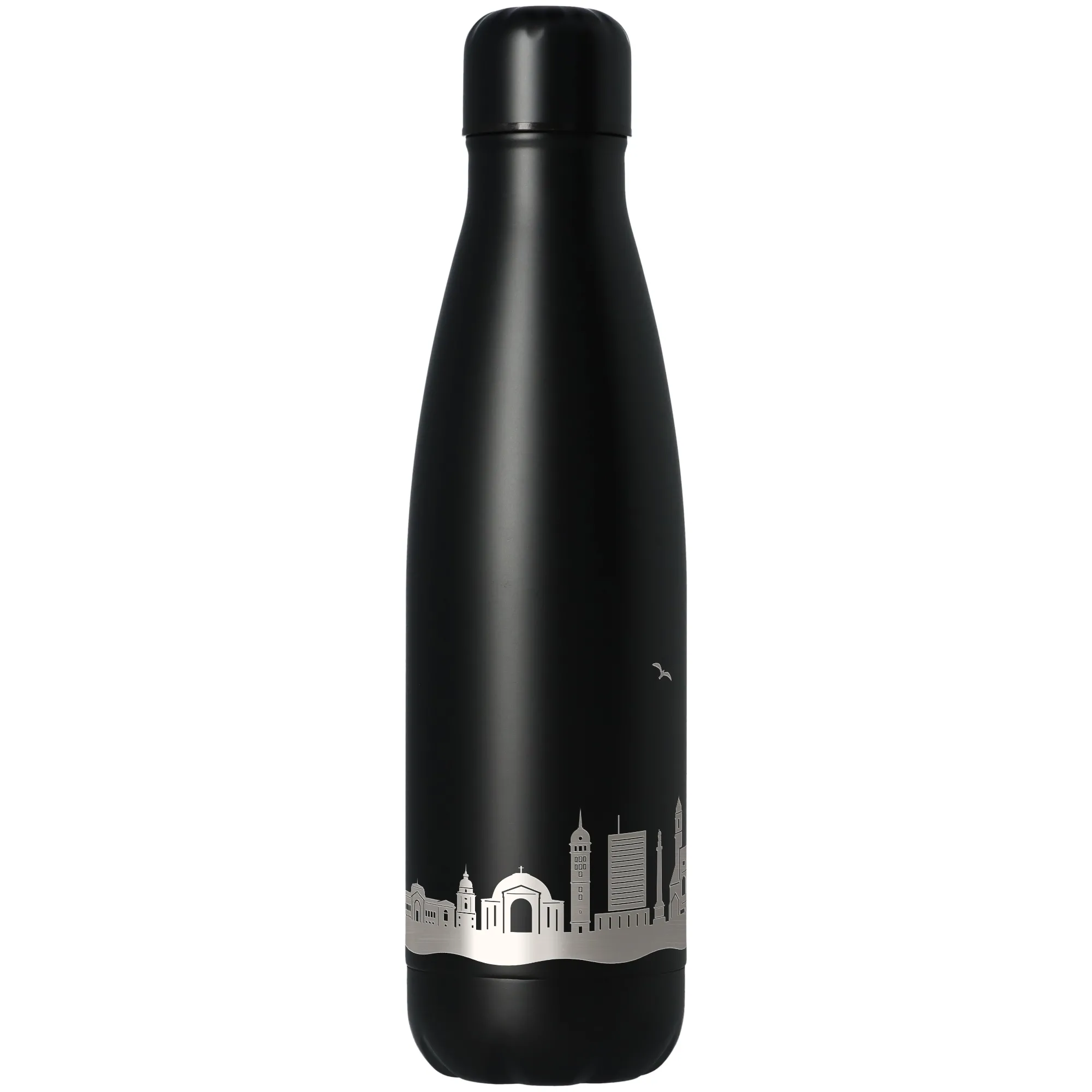 Trinkflasche Skyline Darmstadt Schwarz 500ml