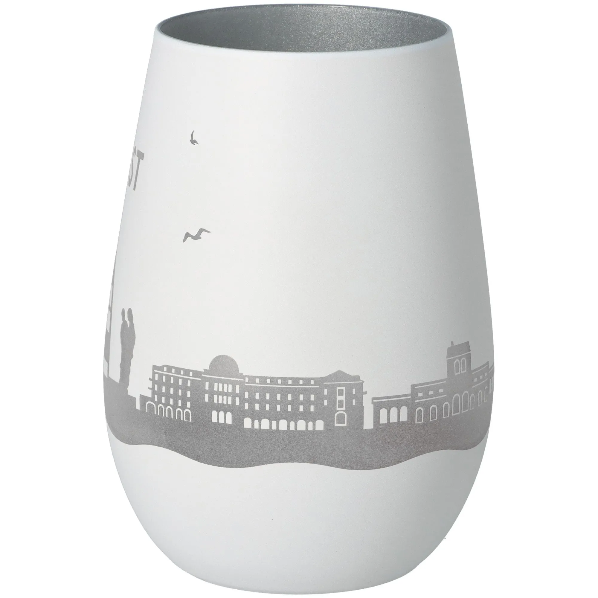 Windlicht Skyline Juist Weiß/Silber
