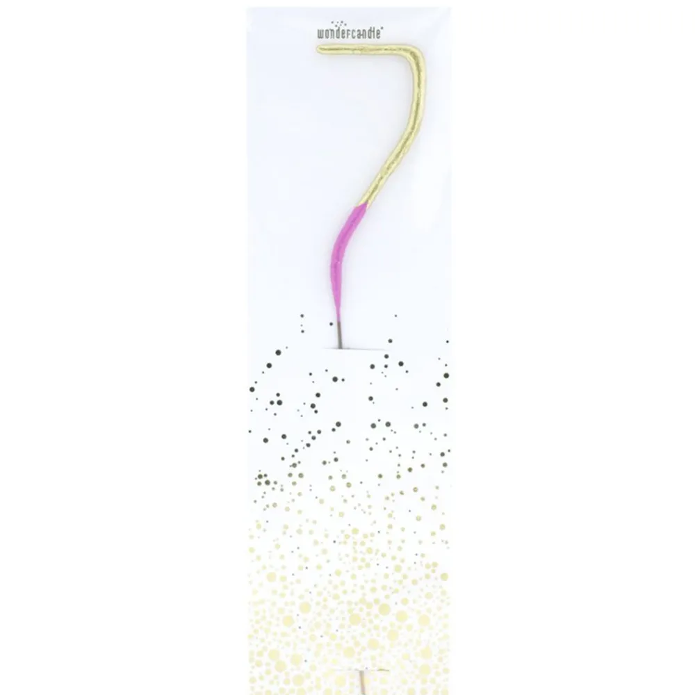 Wunderkerze Zahl "7" Gold/Pink