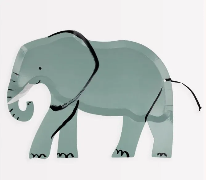 Meri Meri - 8 Pappteller "Elefant"