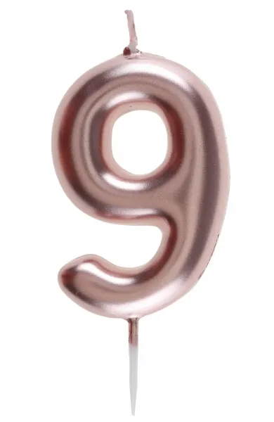Zahlenkerze "9", Roségold