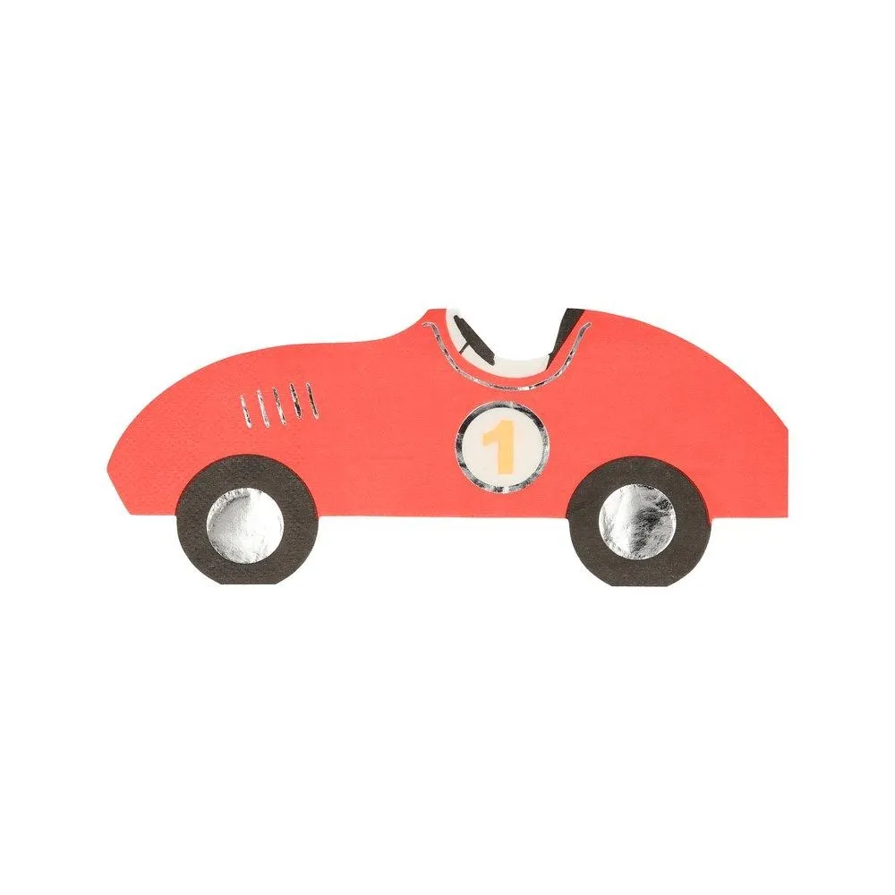 Meri Meri - 16 Servietten "Rennauto"