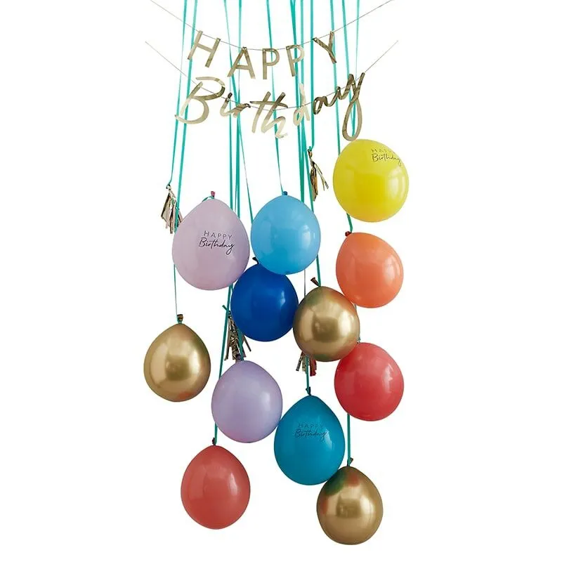 Türdekorationsset "Happy Birthday", Bunt