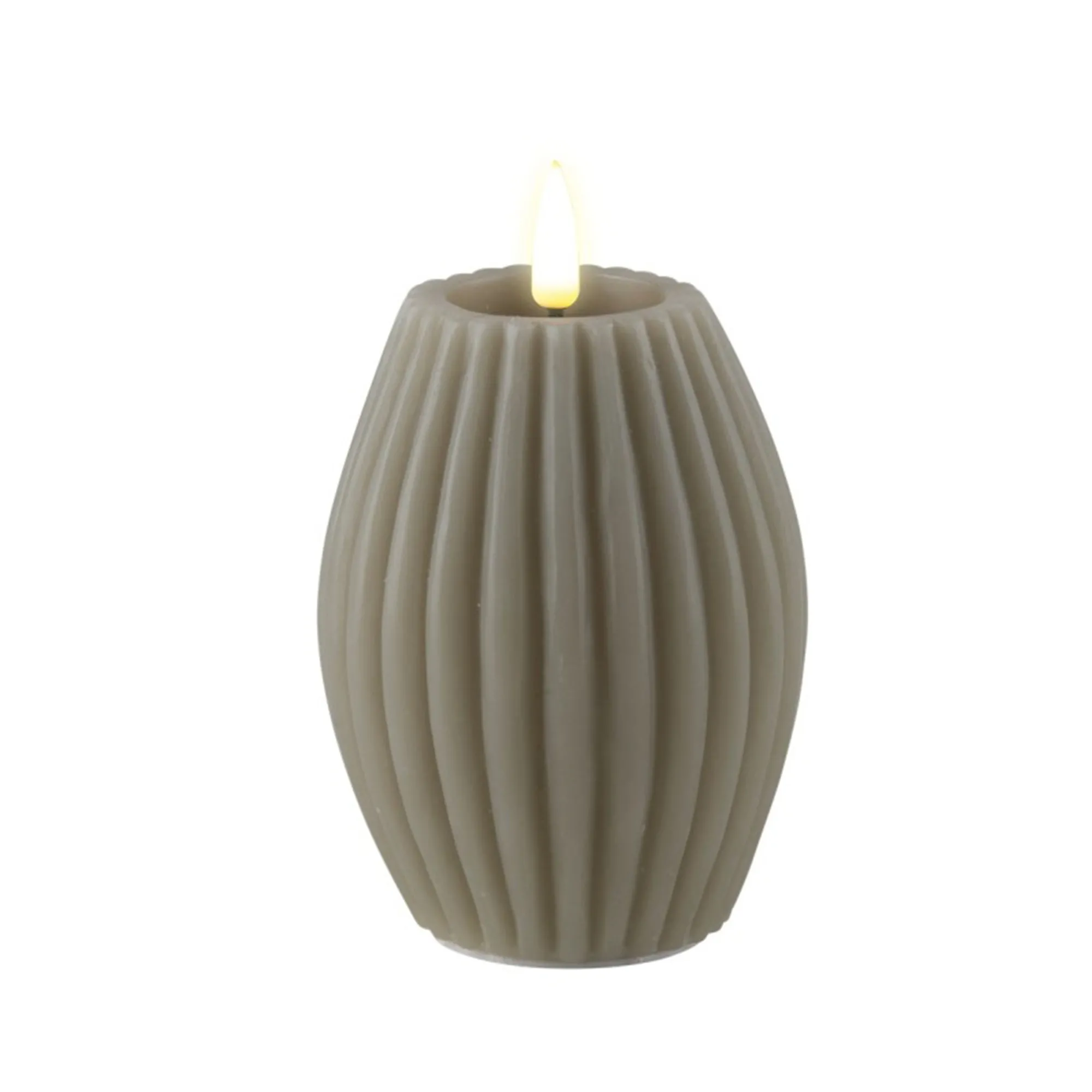 Deluxe - LED gerillte Kerze Sand 7,5x10cm