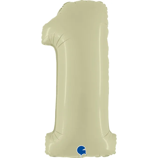 Folienballon Zahl 1 Satin Olivgrün 100cm