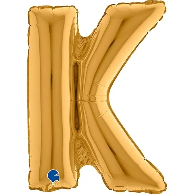 Luftballon, Kugelballon, Buchstabe K, Gold, Partydekoration